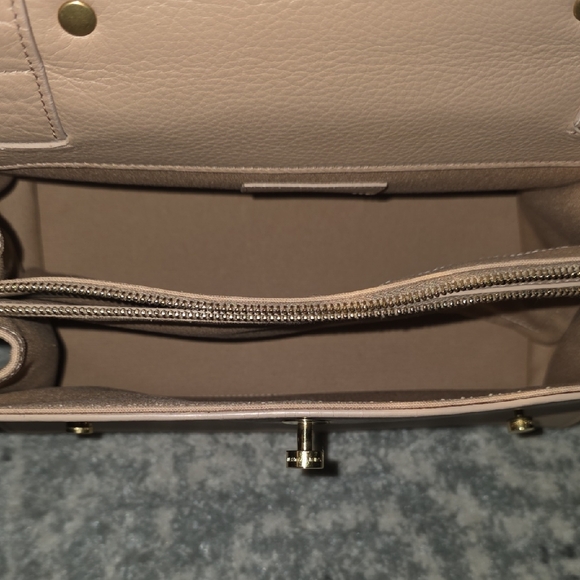 Saint Laurent Beige Top Handle Small Leather Muse Two Bag with Gold Accents - Picture 11 of 17